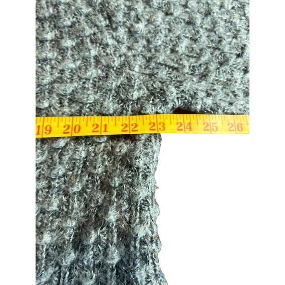 Harrington Square Textured popcorn Knit Cardigan L/XL Wool Blend Gray Fisherman - Picture 5 of 7
